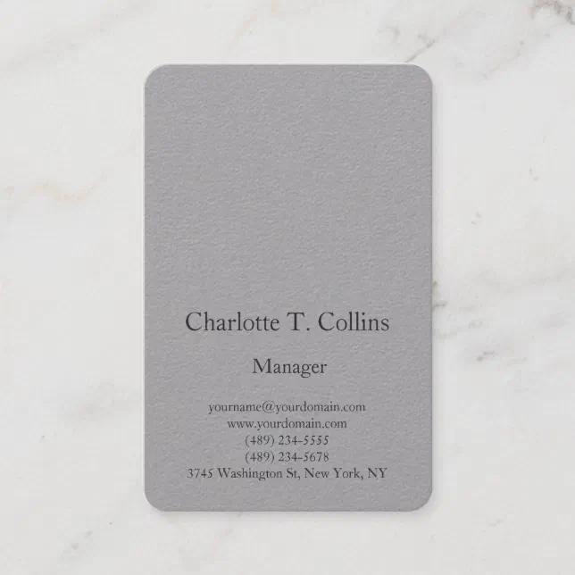 Modern trendy grey plain professional minimalist business card | Zazzle