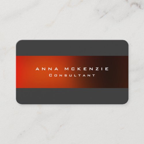 Modern Trendy Grey Red Unique Trendy Creative Business Card