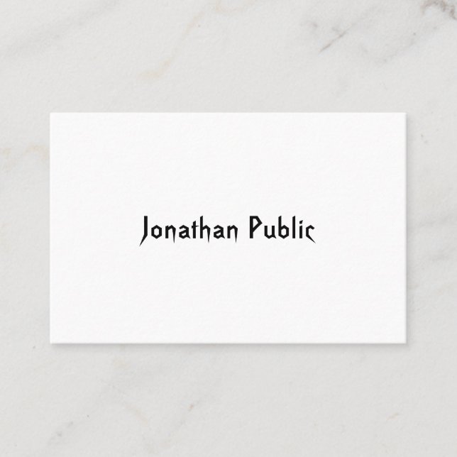 Modern Trendy Hand Script Professional Template Business Card (Front)