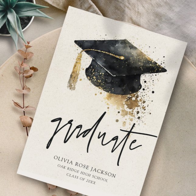 Modern Trendy Handwritten Graduation Announcement (Creator Uploaded)