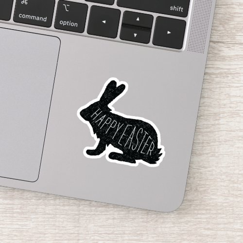 Modern Trendy Happy Easter Bunny Sticker