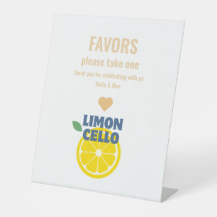 Modern Trendy Homemade Limoncello Event Favor Pedestal Sign