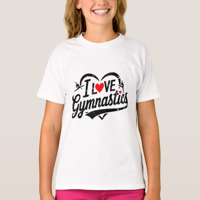 Modern Trendy I love Gymnastics                    T-Shirt (Front)