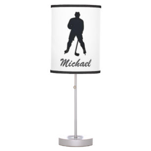 Modern Trendy Ice Hockey Player Personalized Table Lamp