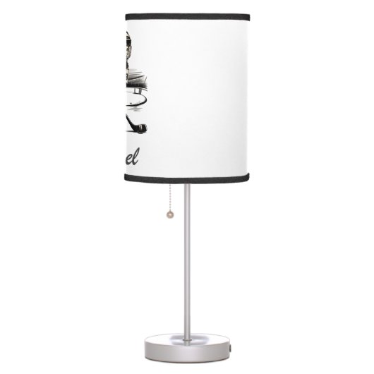 Modern Trendy Ice Hockey Player Personalized Table Lamp (Right)