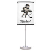 Modern Trendy Ice Hockey Player Personalized Table Lamp (Front)