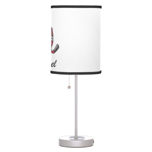 Modern Trendy Ice Hockey Player Personalized       Table Lamp (Right)