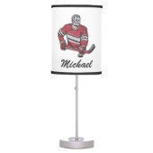 Modern Trendy Ice Hockey Player Personalized Table Lamp (Front)