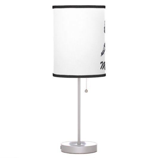 Modern Trendy Ice Hockey Player Personalized Table Lamp (Left)