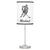 Modern Trendy Ice Hockey Player Personalized Table Lamp (Front)