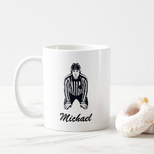 Modern Trendy Ice Hockey Referee Personalized Coffee Mug