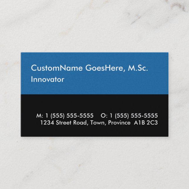 Modern & Trendy Innovator Business Card (Front)