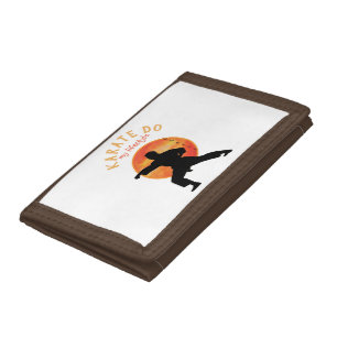 Modern Trendy Karate Black Silhouette Martial Arts Tri-fold Wallet