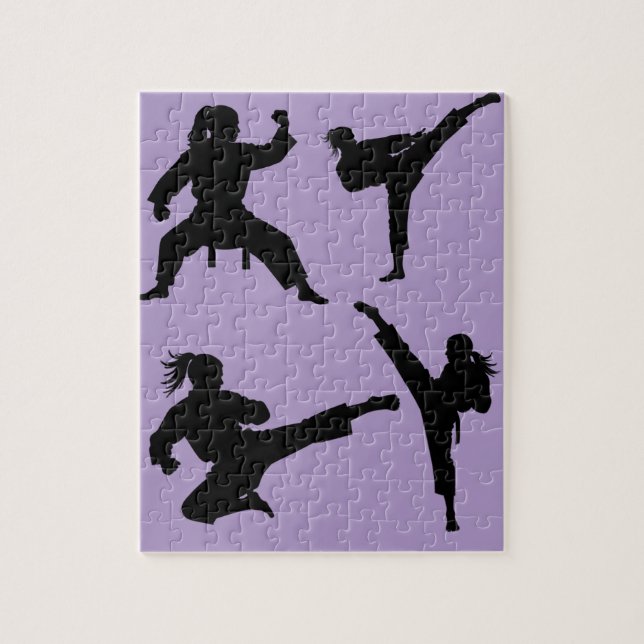 Modern Trendy Karate / Taekwondo / judo Purple     Jigsaw Puzzle (Vertical)