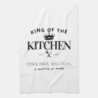 Modern Trendy King of the Kitchen Crown For Men Kitchen Towel, Zazzle