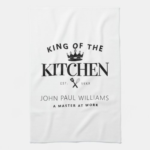 Modern Trendy King of the Kitchen Crown For Men Kitchen Towel