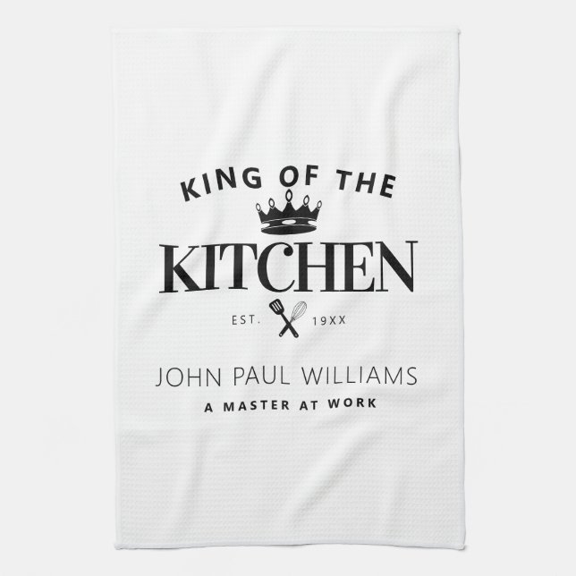 Modern Trendy King of the Kitchen Crown For Men Towel (Vertical)