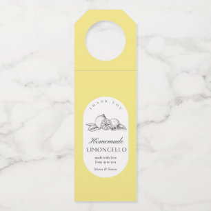 Modern Trendy Lemons Limoncello Wedding Bottle Hanger Tag