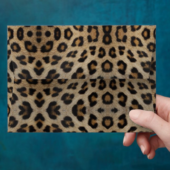 Modern trendy leopard fur animal print pattern envelope (Hand)