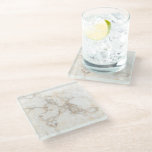 Modern Trendy Light Brown Marble Glass Coaster