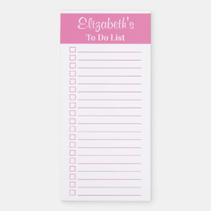 Modern Trendy Light Pink To Do Checklist Magnetic Notepad