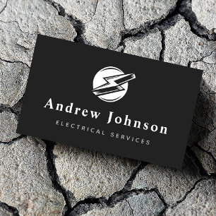 Modern Trendy Lightning Light Electrical Service Business Card