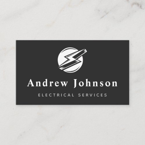 Modern Trendy Lightning Light Electrical Service Business Card