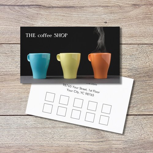 Modern Trendy Loyalty Card Coffee Tea Shop