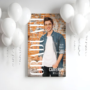 Modern Trendy Magazine Cover Photo Graduation Banner