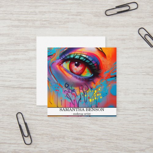 Modern Trendy Makeup Artist Square Business Card