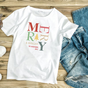 Modern Trendy Merry And Bright Minimalist Colorful Toddler T-shirt