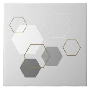 Modern trendy minimalist geometric abstract grey ceramic tile