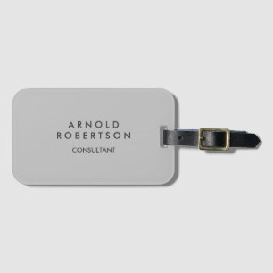 Modern Trendy Minimalist Grey Name Tag
