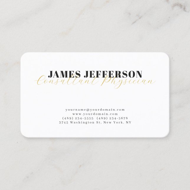 Modern Trendy Minimalist Plain Business Card (Front)