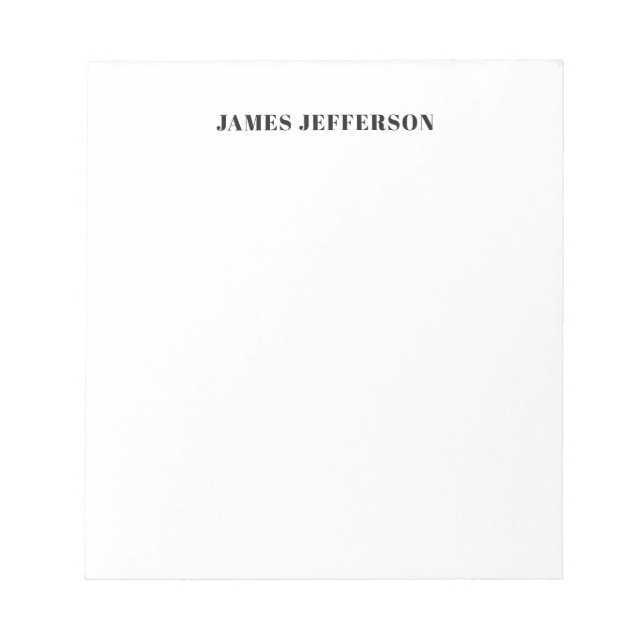 Modern Trendy Minimalist Plain Notepad (Front)