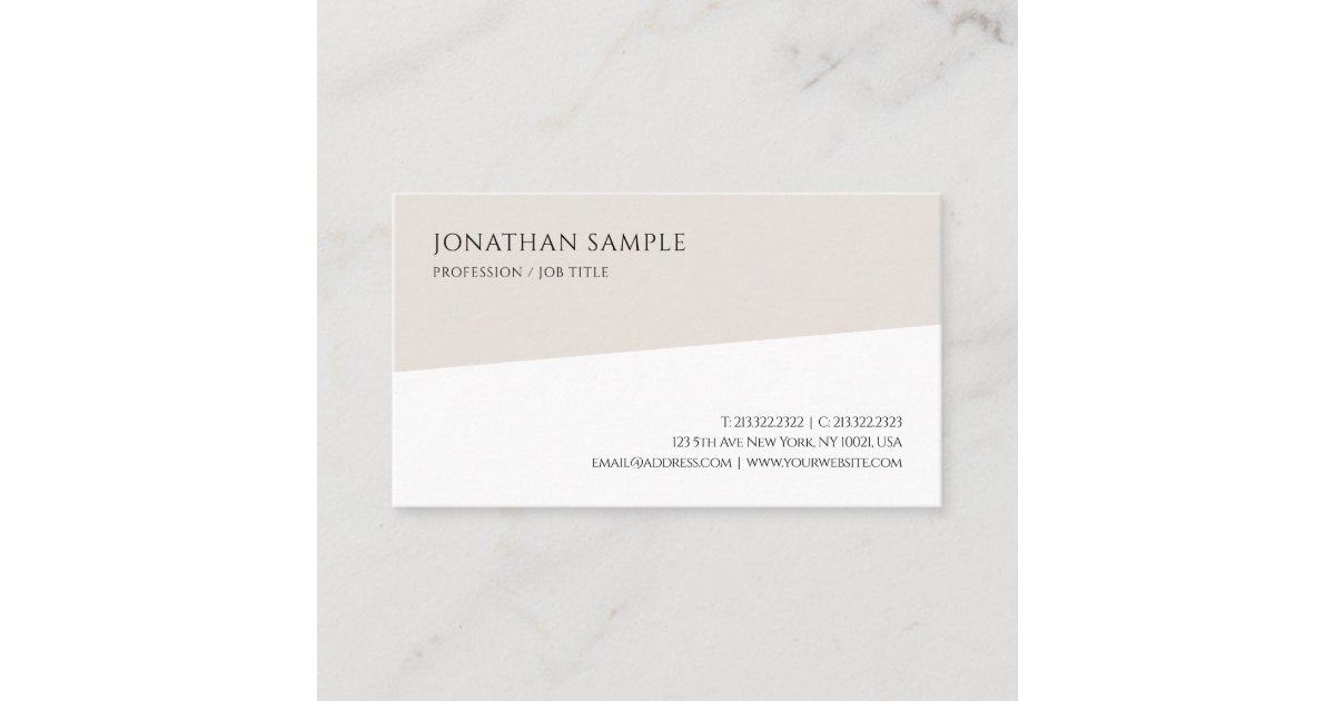 Modern Trendy Minimalist Plain Professional Chic Business Card | Zazzle