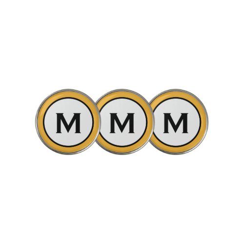 Modern Trendy Monogram Golf Ball Marker