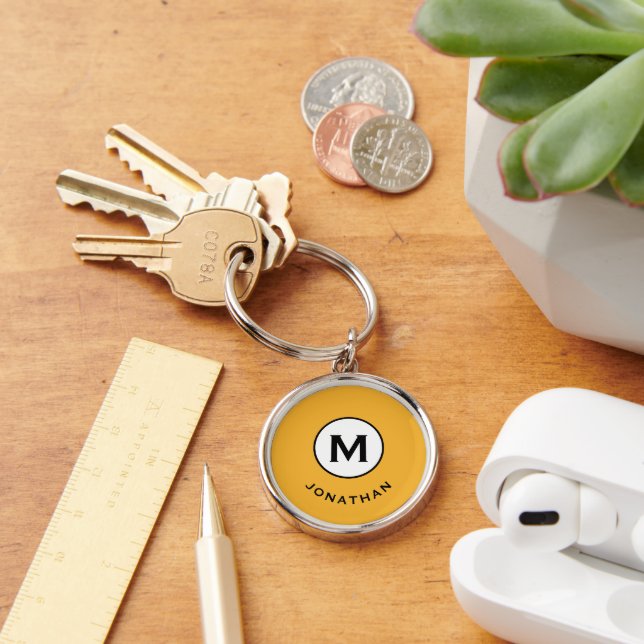 Modern Trendy Monogram  Keychain (Desk)
