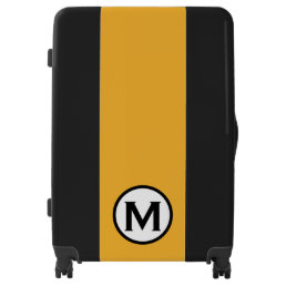 Modern Trendy Mustard Black Monogram Luggage