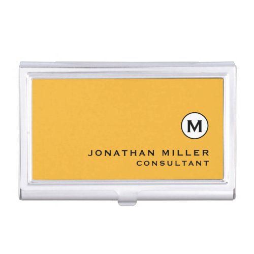 Modern Trendy Mustard Yellow Business Card Case