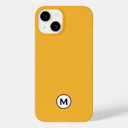 Modern Trendy Mustard Yellow Monogram Case_Mate iPhone 14 Case