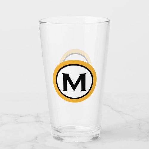 Modern Trendy Mustard Yellow Monogram Glass