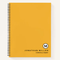 Modern Trendy Mustard Yellow Monogram Hardcover