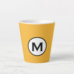 Modern Trendy Mustard Yellow Monogram Latte Mug