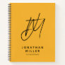 Modern Trendy Mustard Yellow Monogram Notebook