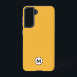 Modern Trendy Mustard Yellow Monogram Samsung Galaxy S21 Case<br><div class="desc">Modern classic block monogram design with a black and white monogram medallion on a trendy bright mustard yellow background.</div>