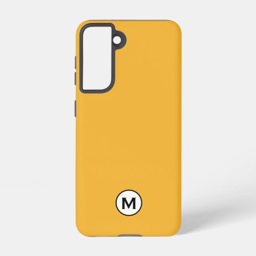 Modern Trendy Mustard Yellow Monogram Samsung Galaxy S21 Case