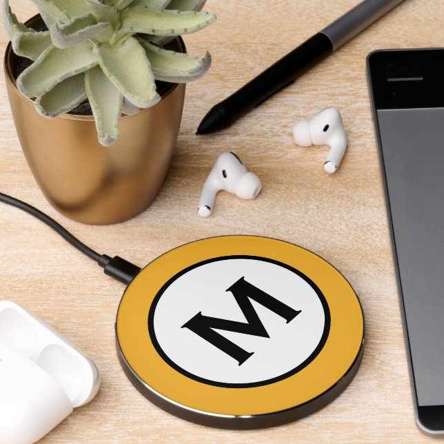 Modern Trendy Mustard Yellow Wireless Charger (Desk 2)