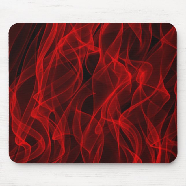 Modern Trendy Neon Red Curvy Line Abstract Pattern Mouse Pad (Front)
