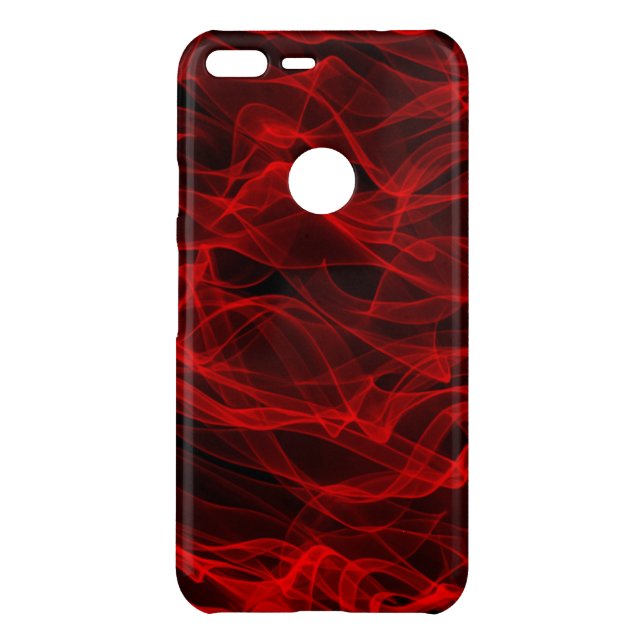 Modern Trendy Neon Red Curvy Line Abstract Pattern Uncommon Google Pixel XL Case (Back)